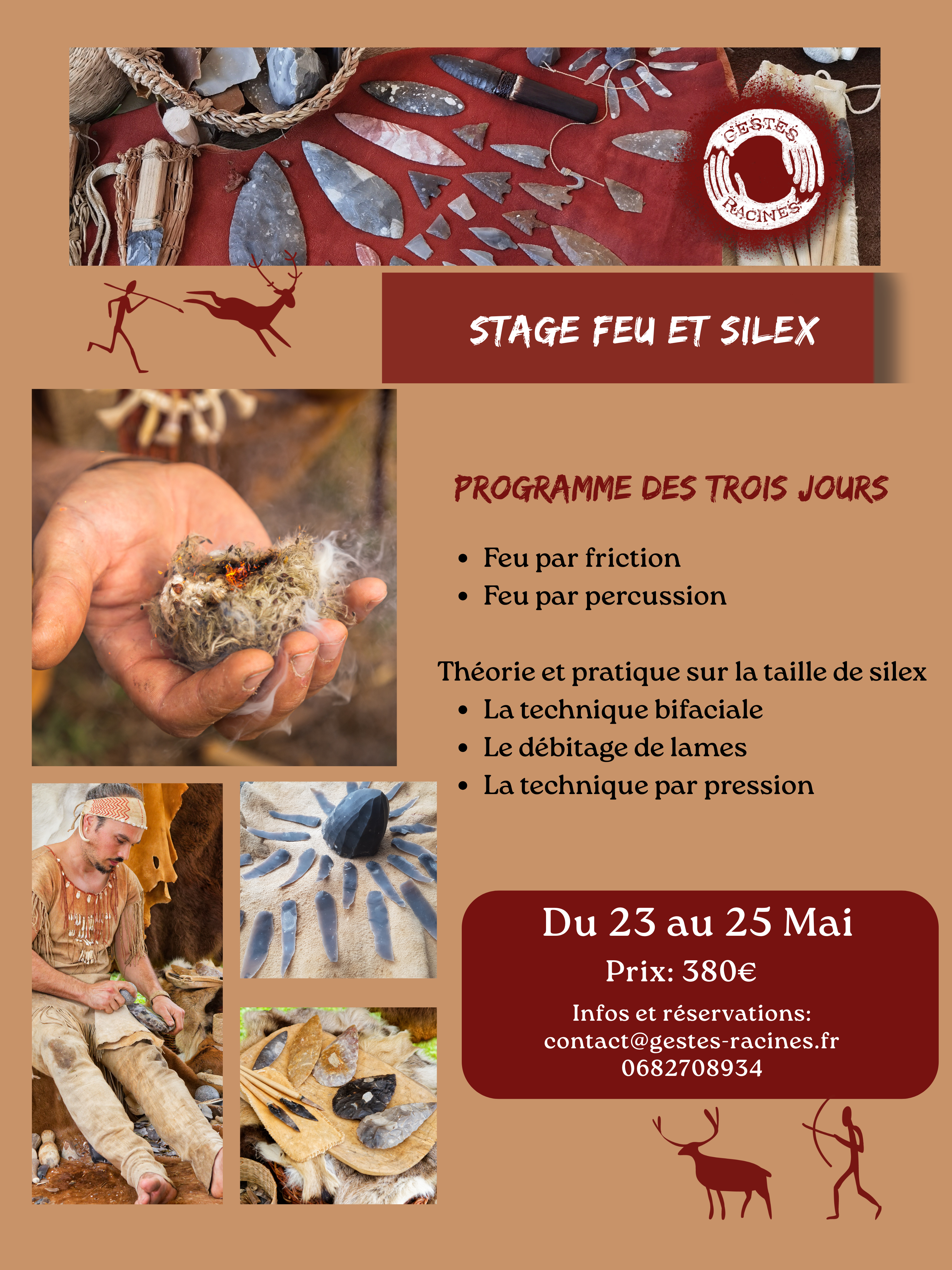 Stage d’iniciation a la taille de silex et production du feu (2)